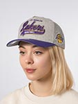 Бейсболка MITCHELL NESS арт. HP14543-LALGREY Los Angeles Lakers NBA (серый / фиолетовый)